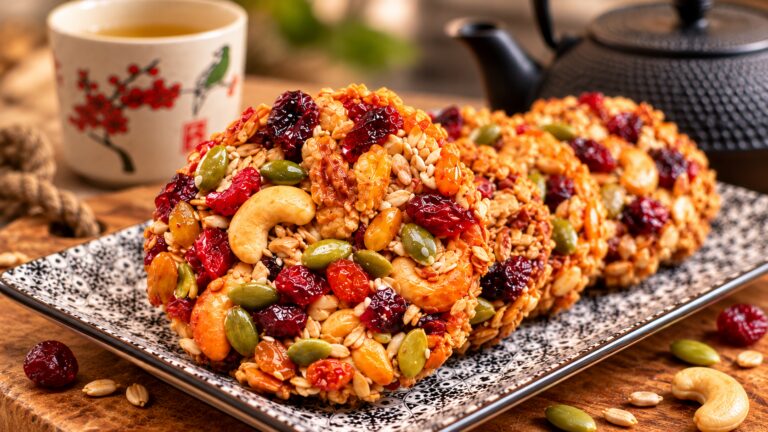 Biscotti all'avena senza zucchero con frutta secca e semi