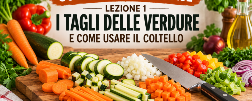 Corso di cucina base – Lezione 1: i tagli delle verdure e come usare il coltello