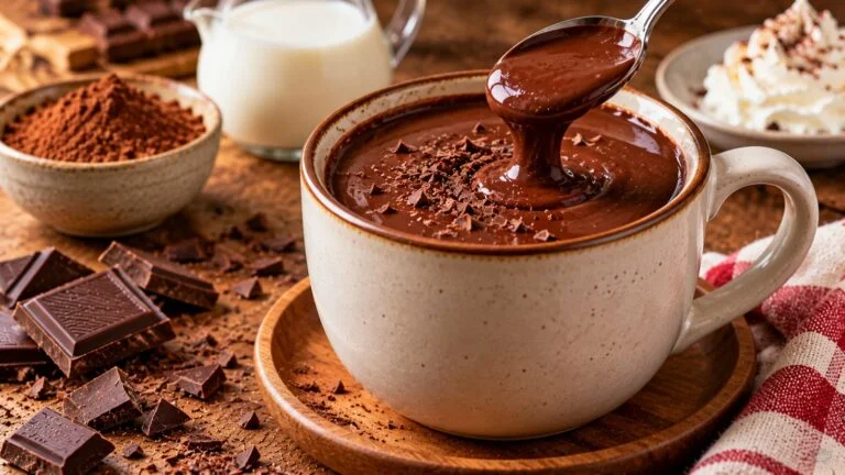 Cioccolata calda densa fatta in casa