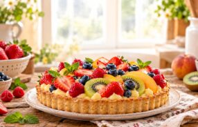 Crostata senza glutine con crema pasticcera e frutta fresca