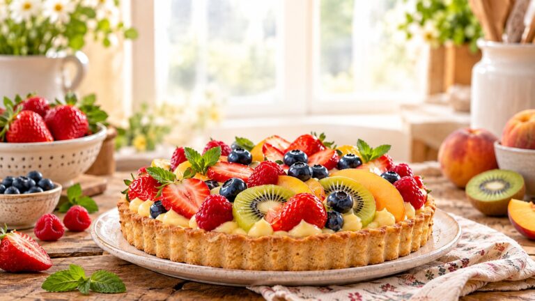 Crostata senza glutine con crema pasticcera e frutta fresca