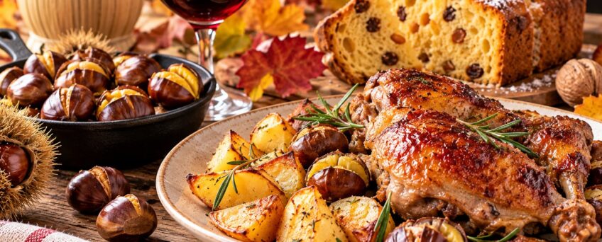Castagne, vino novello e arrosto per la tavola di San Martino